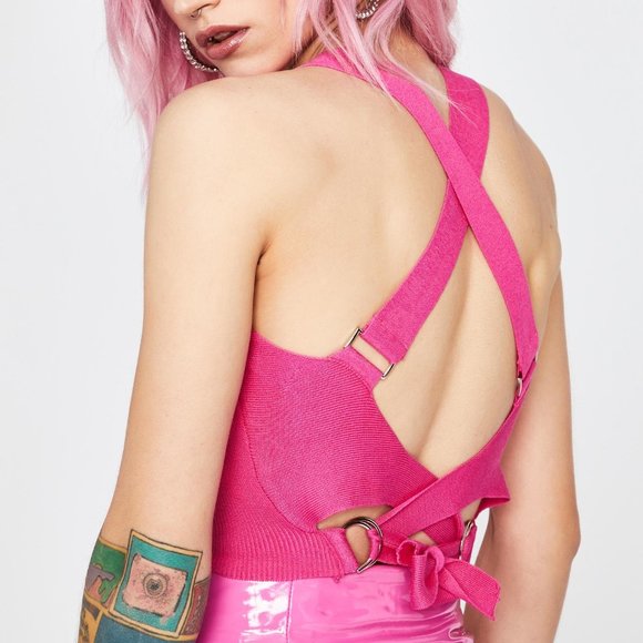 Dolls Kill Tank Top Hot Pink Large - Picture 2 of 7